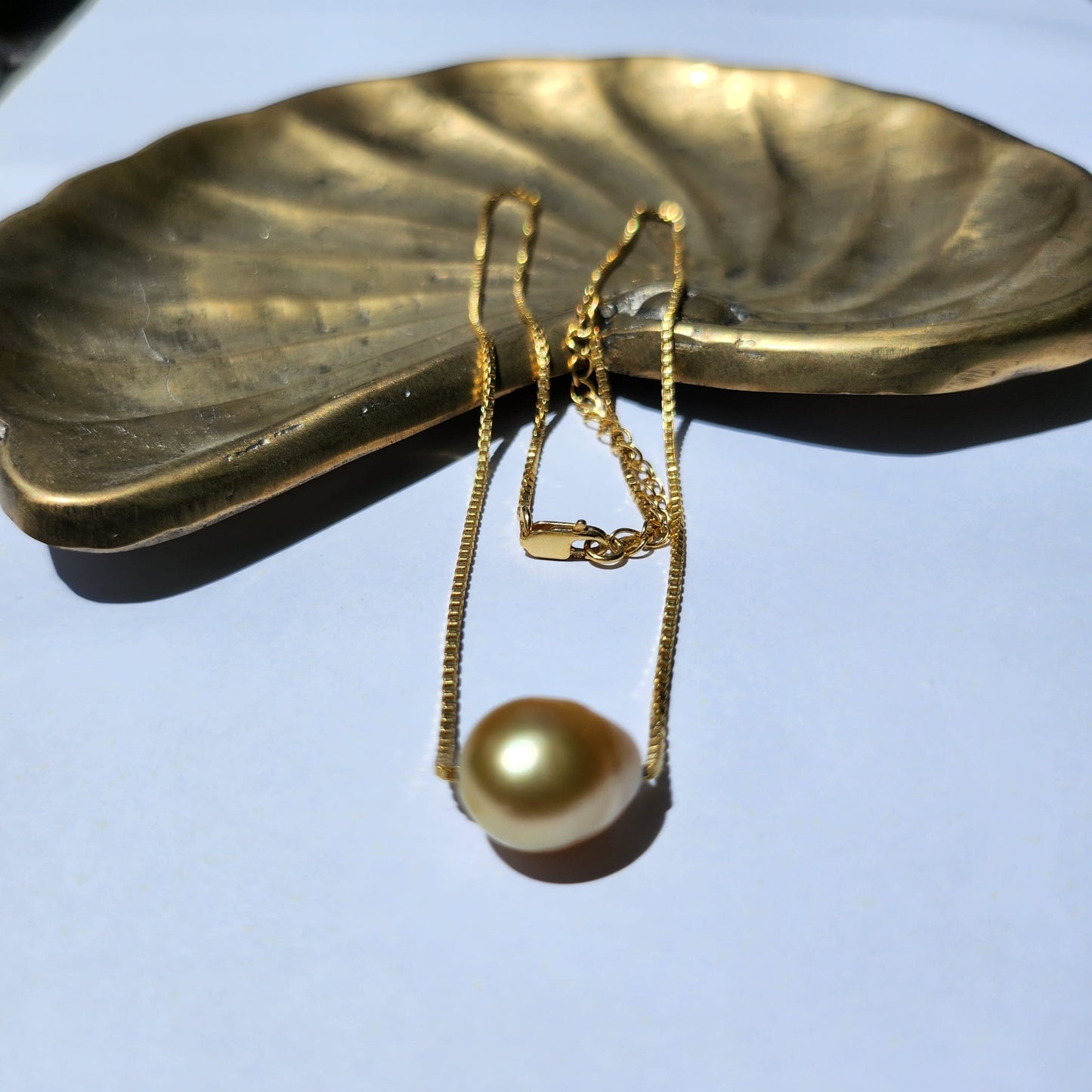 'RAYA' Golden South Sea Floating Pearl Necklace (10.5-12.0mm)